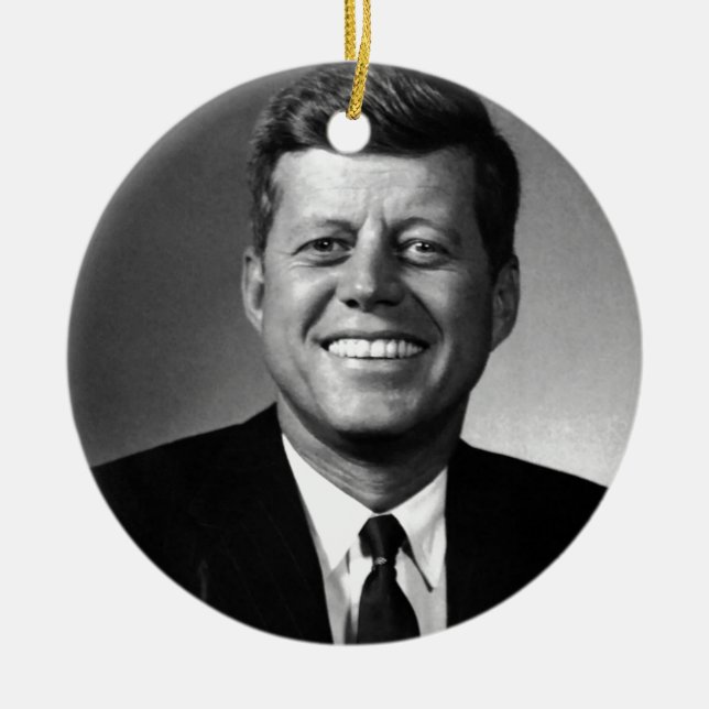 John F. Kennedy Ceramic Ornament (Front)