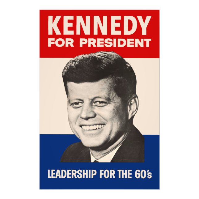 John F. Kennedy For President JFK Campaign Photo Print (Front)