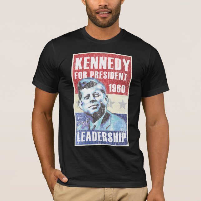 John F. Kennedy Historic President Campaign Poster T-Shirt (Front)