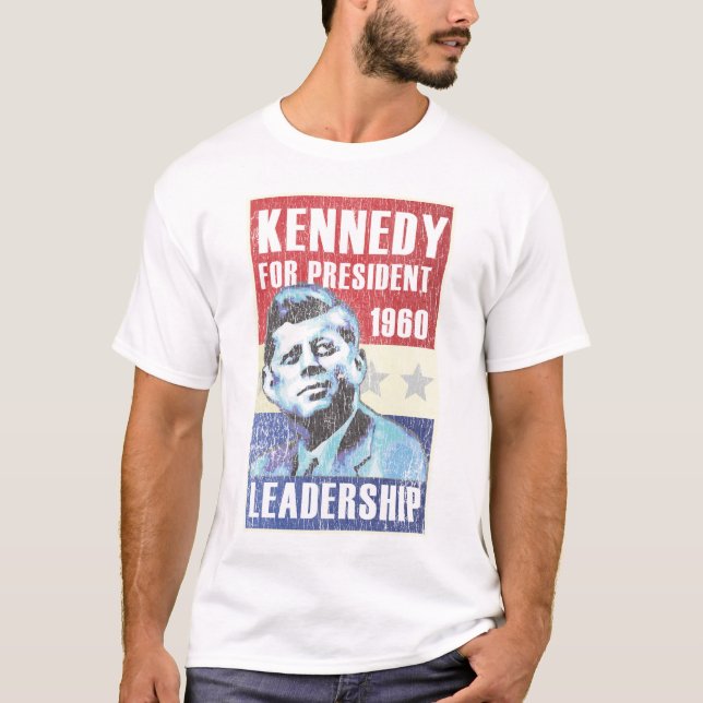 John F. Kennedy Historic Presidential Poster T-Shirt (Front)