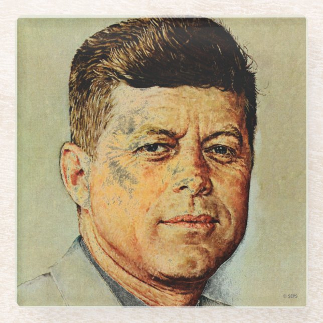 John F. Kennedy IN MEMORIAM Glass Coaster (Front)