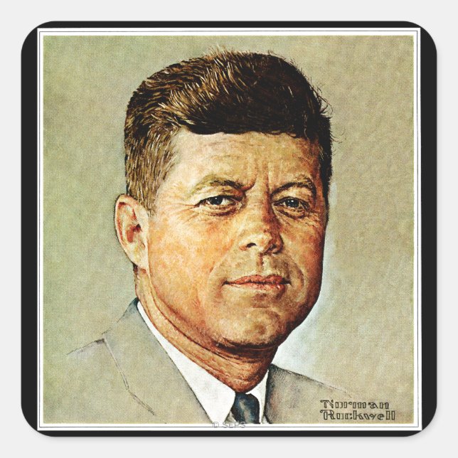 John F. Kennedy IN MEMORIAM Square Sticker (Front)
