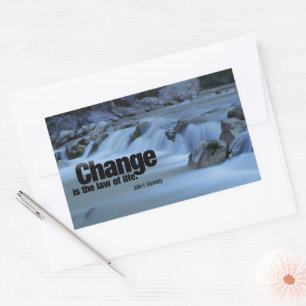 John F. Kennedy Inspirational Quote "Change" Rectangular Sticker