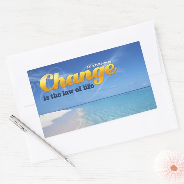 John F. Kennedy Inspirational Quote "Change" Rectangular Sticker (Envelope)