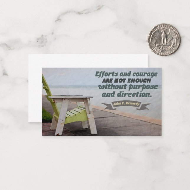 John F. Kennedy Inspirational Quote "Purpose" Card (Front/Back In Situ)