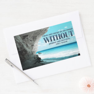 John F. Kennedy Inspirational Quote "Purpose" Rectangular Sticker