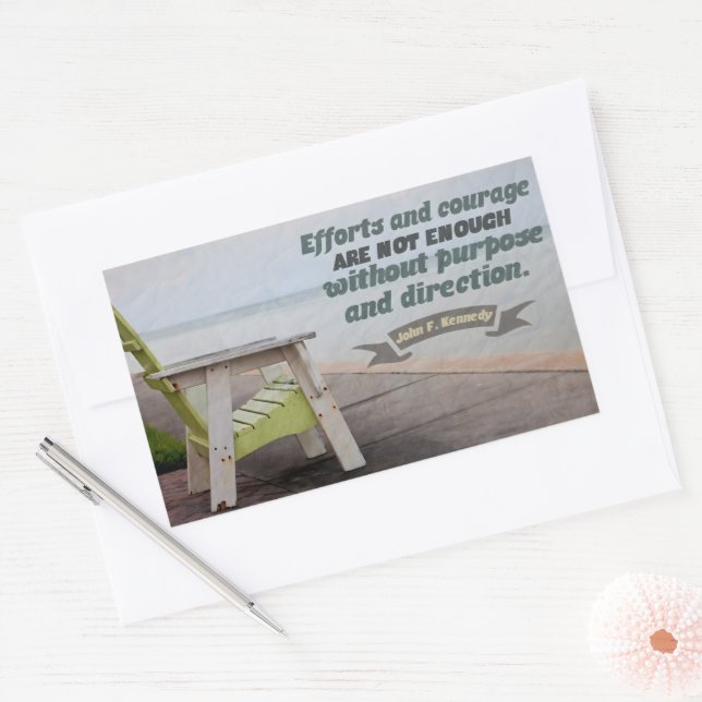 John F. Kennedy Inspirational Quote "Purpose" Rectangular Sticker (Envelope)