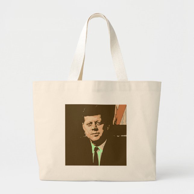 John F Kennedy Large Tote Bag (Front)