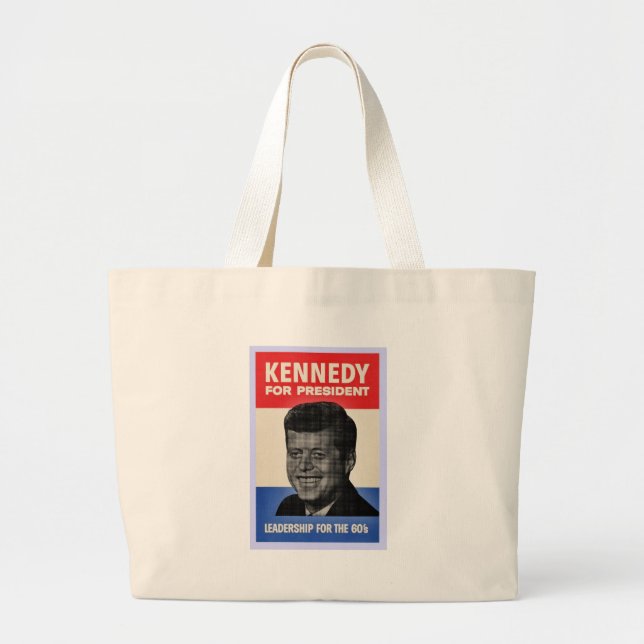 John F Kennedy Large Tote Bag (Front)