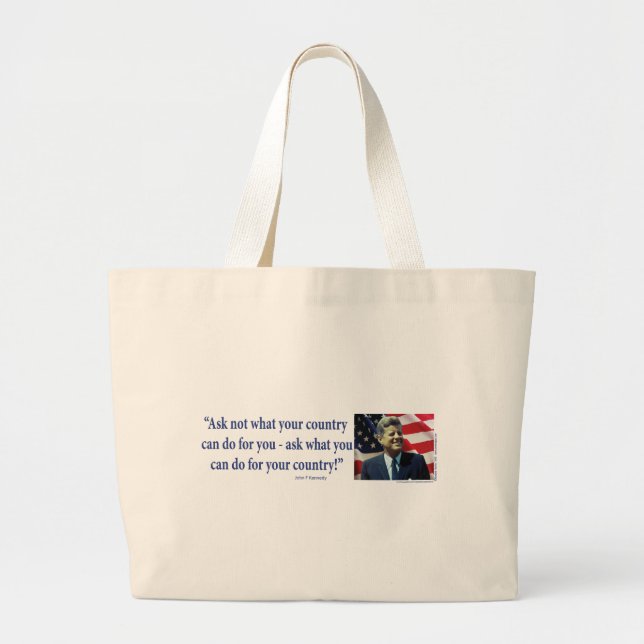 John F Kennedy Large Tote Bag (Front)
