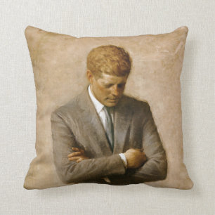 John F Kennedy Official Portrait by Aaron Shikler Cushion