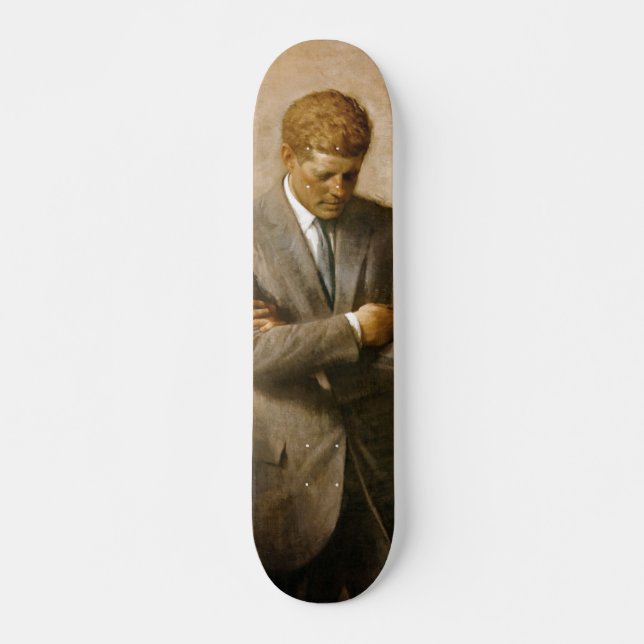 John F Kennedy Official Portrait by Aaron Shikler Skateboard (Front)