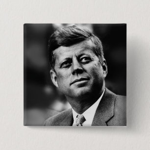 John F Kennedy President 15 Cm Square Badge