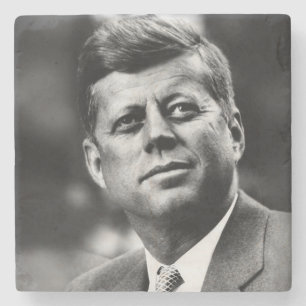 John F Kennedy President Stone Coaster