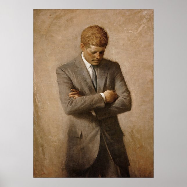 John F. Kennedy Presidential Portrait Painting Poster (Front)