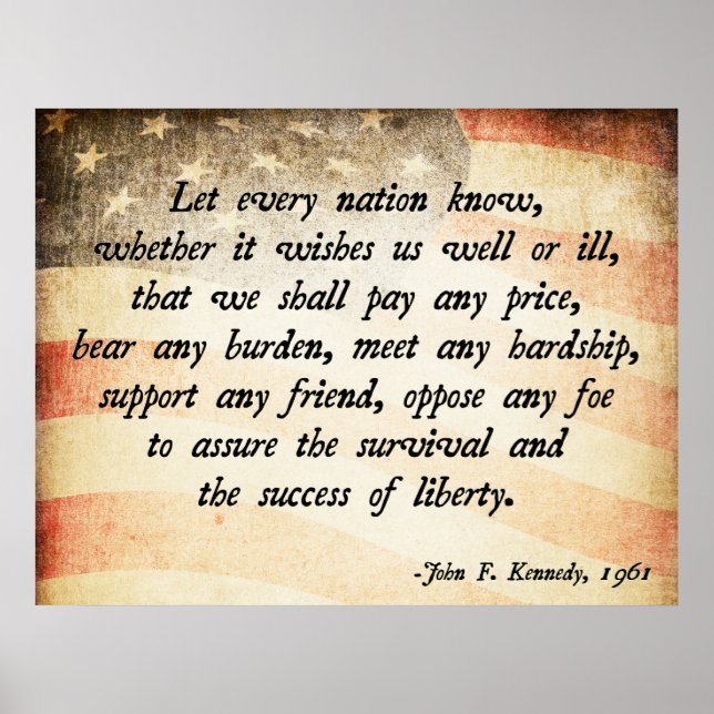 John. F Kennedy Quote Poster (Front)