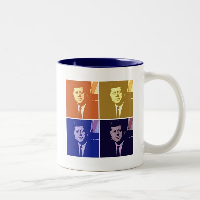 John F Kennedy Two-Tone Coffee Mug (Right)