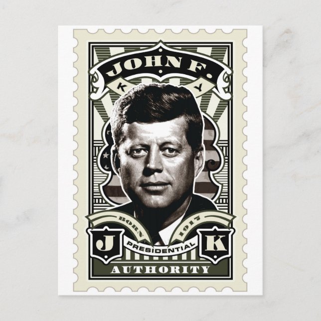 John F. Kennedy Vintage Stamp Art Postcard (Front)