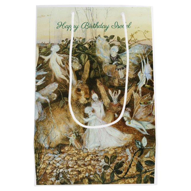 John Fitzgerald Fantasy Fine Art Fairy Medium Gift Bag (Back)