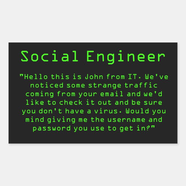 "John from IT" pwns Rectangular Sticker (Front)