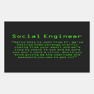 "John from IT" pwns Rectangular Sticker