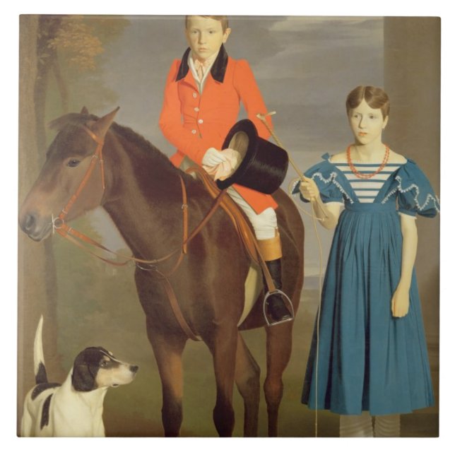John Gubbins Newton and his Sister Mary, 1832-33 ( Ceramic Tile (Front)