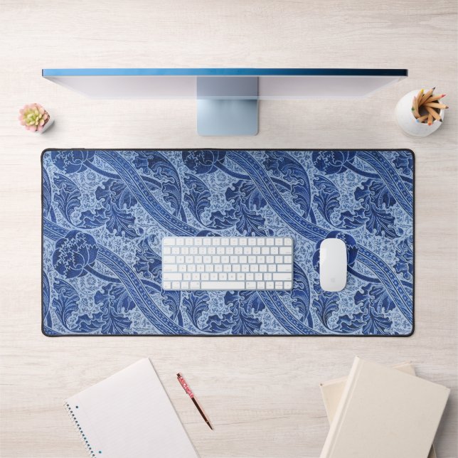 John Henry Dearle - Blue Florence Flower Pattern Desk Mat (Office 1)