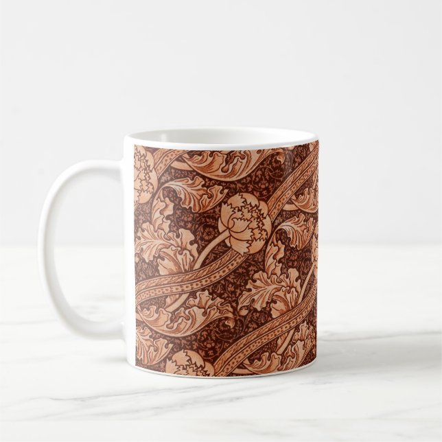 John Henry Dearle Florence Pattern in Red Coffee Mug (Left)