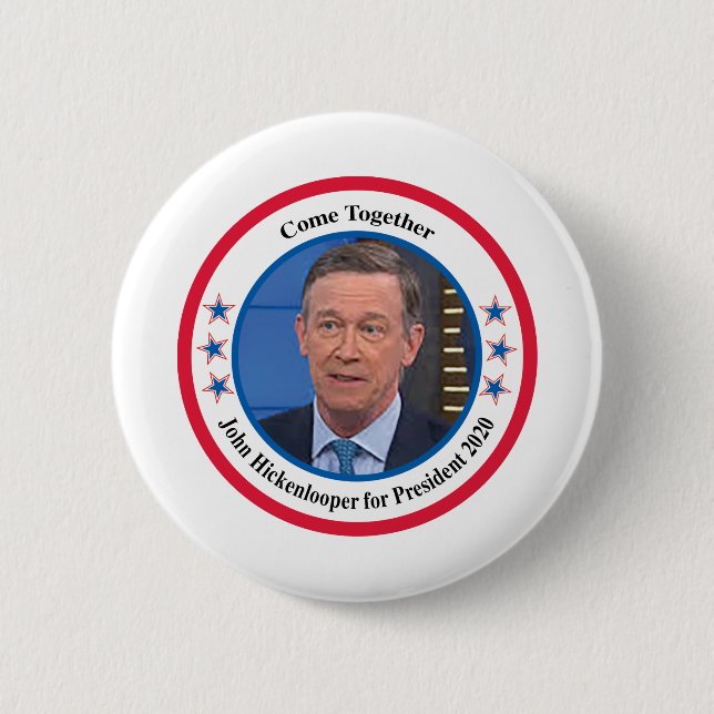 John Hickenlooper 6 Cm Round Badge (Front)