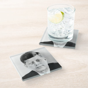 John Jack Kennedy US Presidential White House Glass Coaster