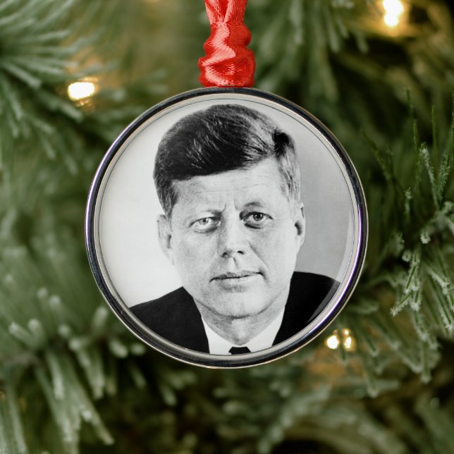 John Jack Kennedy US Presidential White House Metal Ornament (Tree)