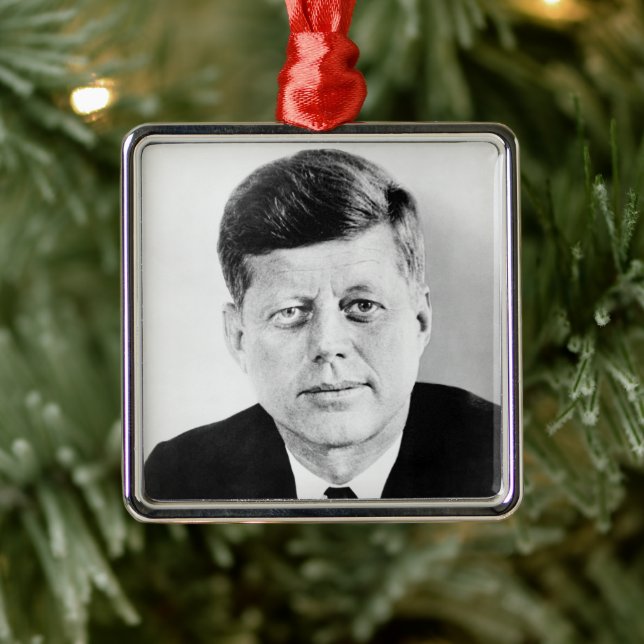 John Jack Kennedy US Presidential White House Metal Ornament (Tree)