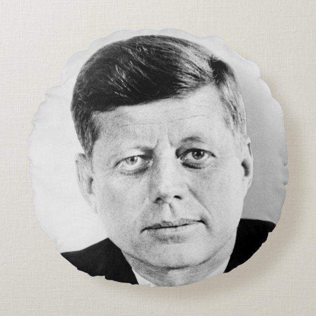 John Jack Kennedy US Presidential White House Round Cushion (Front)