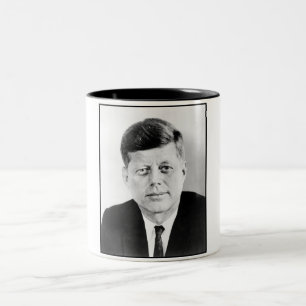 John Jack Kennedy US Presidential White House Two-Tone Coffee Mug