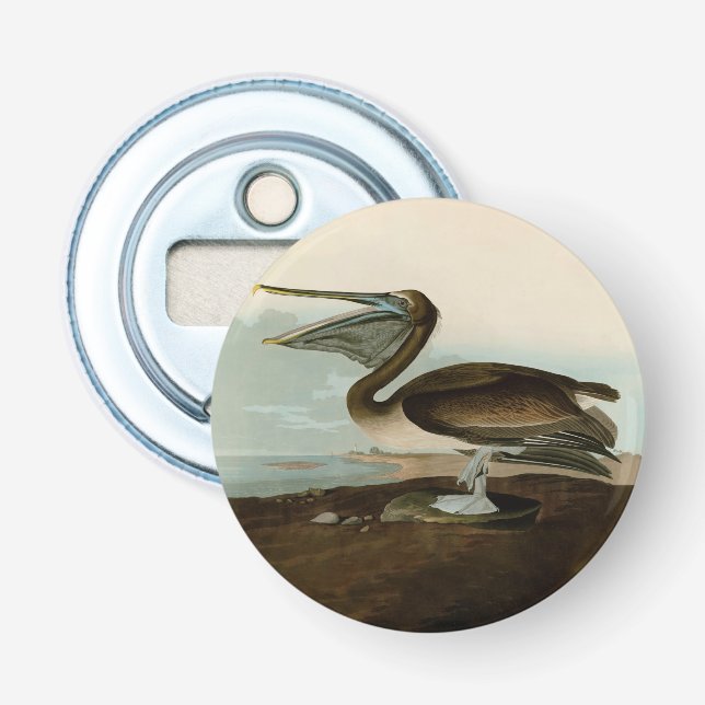 John James Audubon Brown Pelican Artwork Painting Bottle Opener (Front)