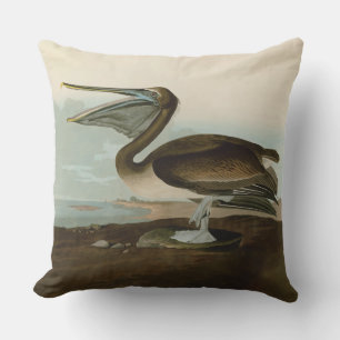 John James Audubon Brown Pelican Artwork Painting Cushion