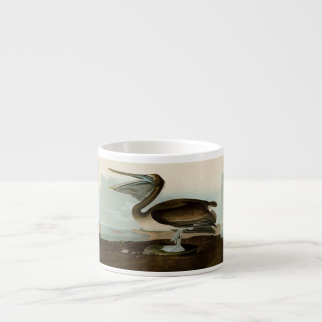 John James Audubon Brown Pelican Artwork Painting Espresso Cup (Front)
