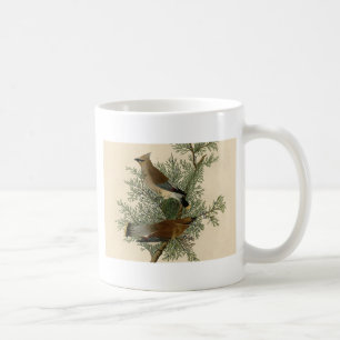 John James Audubon Cedar Waxwing Bird Print Coffee Mug