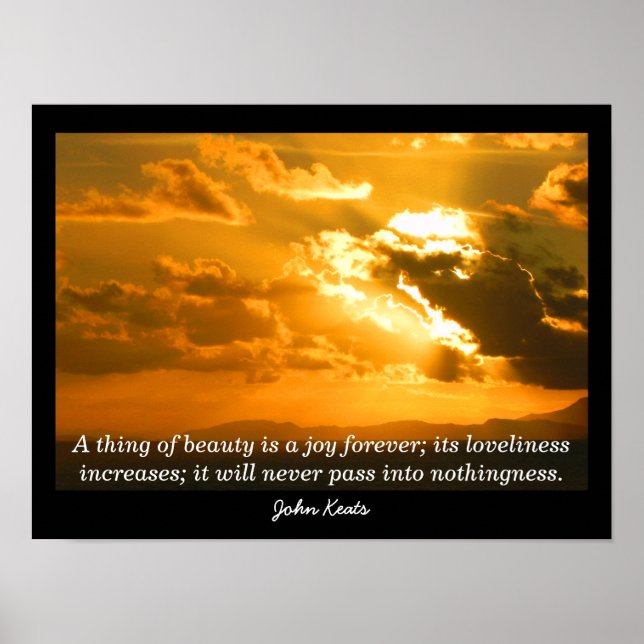 John Keats Quote - Art Print Poster (Front)