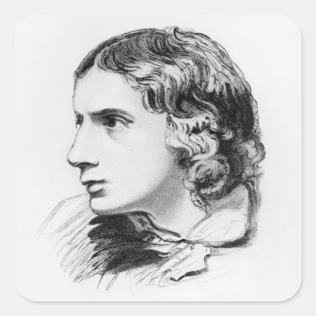 John Keats Square Sticker (Front)