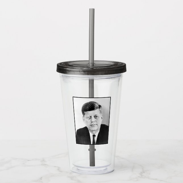 John Kennedy US Presidential White House Portrait Acrylic Tumbler (Front)