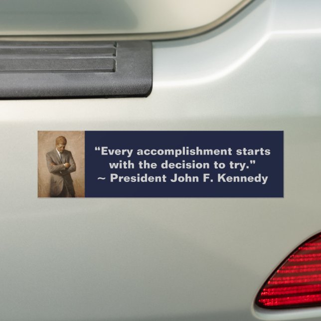 John Kennedy US Presidential White House Portrait  Bumper Sticker (On Car)