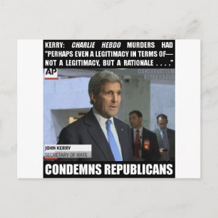 John Kerry: Secretary of Hate Postcard