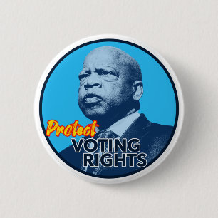 John Lewis Protect Voting Rights Sign 6 Cm Round Badge