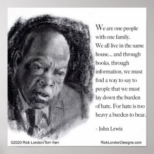 John Lewis & Quote Beautiful Portrait  Poster