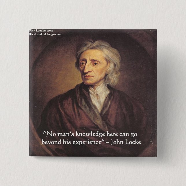 John Locke Knowledge/Experience Quote 15 Cm Square Badge (Front)
