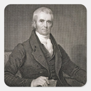 John Marshall (1755-1835), engraved by Asher Brown Square Sticker