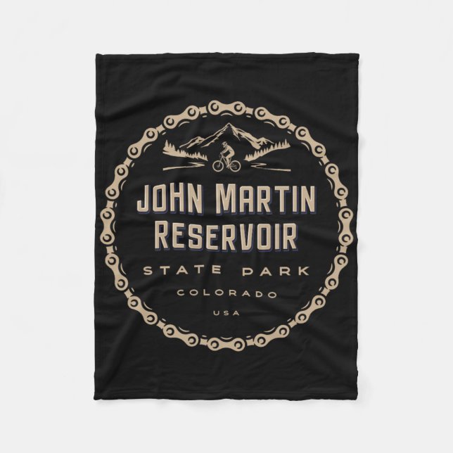 John Martin Reservoir State Park Mountain Bike Bik Fleece Blanket (Front)