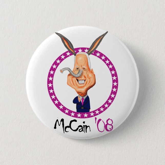 John McCain'08 6 Cm Round Badge (Front)