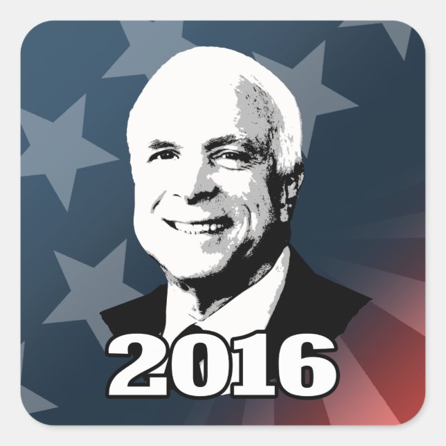 JOHN MCCAIN 2016 CANDIDATE SQUARE STICKER (Front)